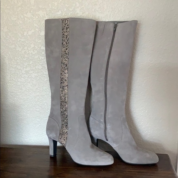 Alex Marie Gray Suede Boots - Picture 1 of 7